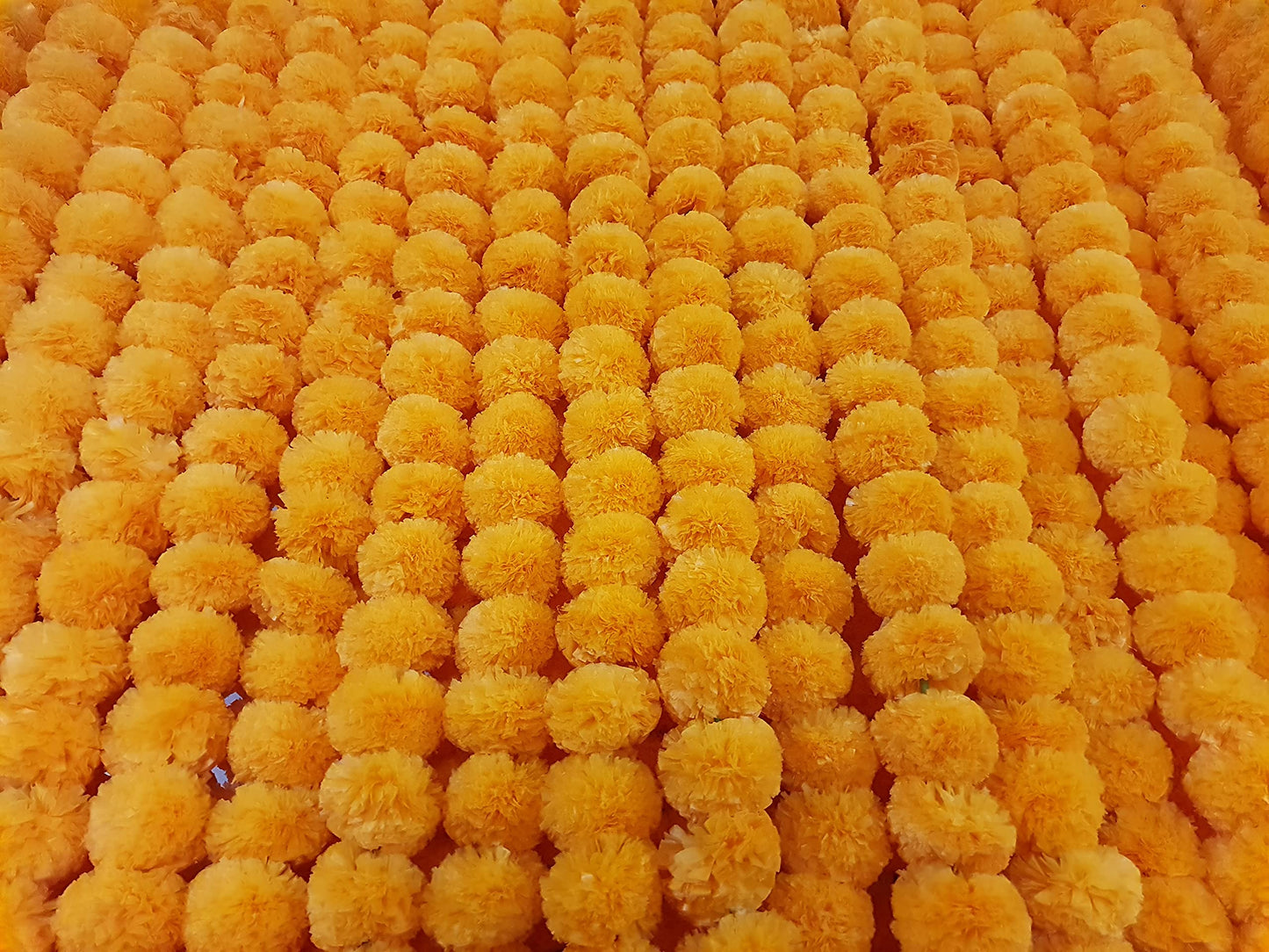 Decoration Craft 5pcs Artificial Light Orange Marigold Garlands 152cm Long for Party, Indian Wedding, Indian Theme