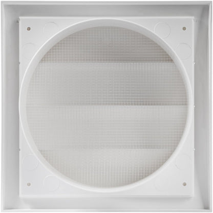 15cm White Exhaust Hood Vent with Built-in Screen and Flange, White, Air Vent Cover, HVAC Exhaust Duct Cover, Drain Plug