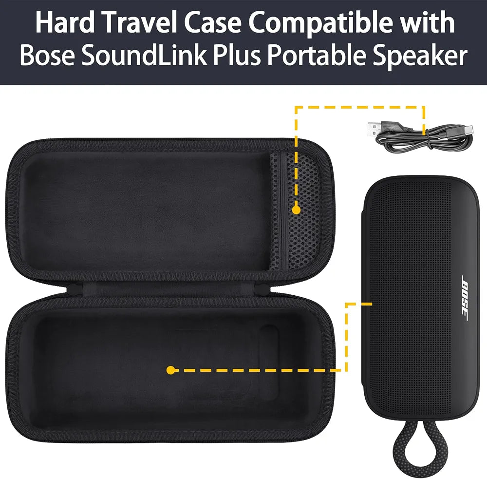 Khanka cietais futrālis Bose SoundLink Plus skaļrunim (melns)