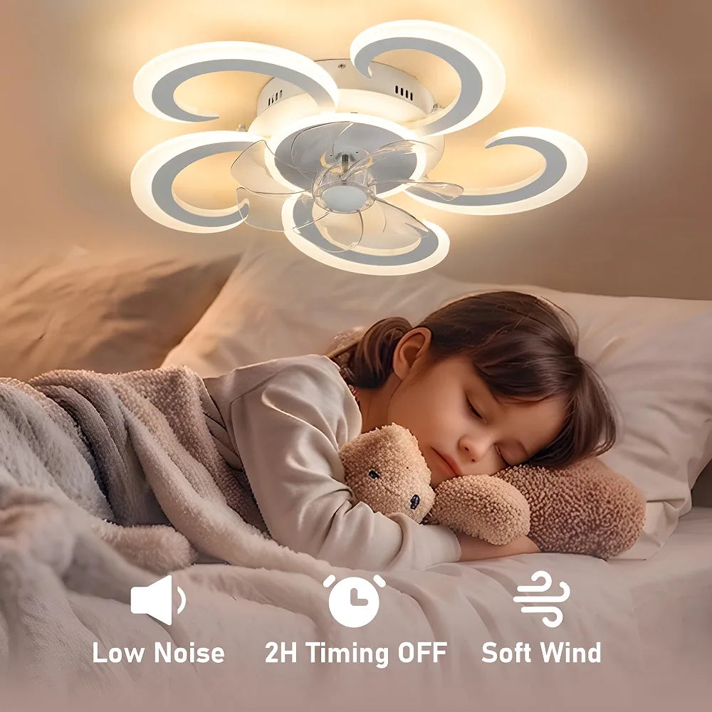 Ceiling Fan with Lighting, LED Ceiling Light Dimmable 3000 K - 6000 K, Ceiling Lamp with Fan, Lamp Living Room with Remote Control 50 W (37 + 13) 3600 lm for Bedroom, Kitchen, Hallway, 62 cm