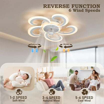 Ceiling Fan with Lighting, LED Ceiling Light Dimmable 3000 K - 6000 K, Ceiling Lamp with Fan, Lamp Living Room with Remote Control 50 W (37 + 13) 3600 lm for Bedroom, Kitchen, Hallway, 62 cm