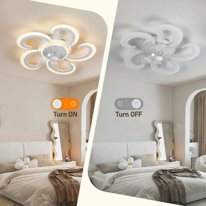 Ceiling Fan with Lighting, LED Ceiling Light Dimmable 3000 K - 6000 K, Ceiling Lamp with Fan, Lamp Living Room with Remote Control 50 W (37 + 13) 3600 lm for Bedroom, Kitchen, Hallway, 62 cm