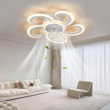 Ceiling Fan with Lighting, LED Ceiling Light Dimmable 3000 K - 6000 K, Ceiling Lamp with Fan, Lamp Living Room with Remote Control 50 W (37 + 13) 3600 lm for Bedroom, Kitchen, Hallway, 62 cm