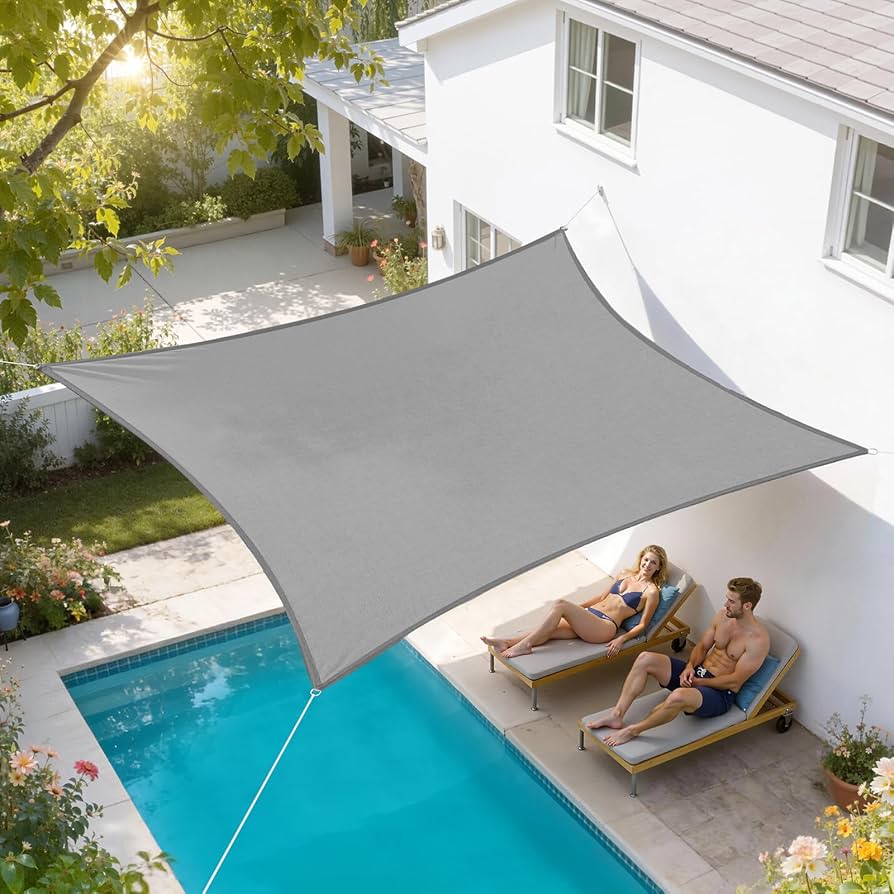 WOLTU GZS1188GR8 Saules Aizsargbura 5 × 5 m – Pelēka