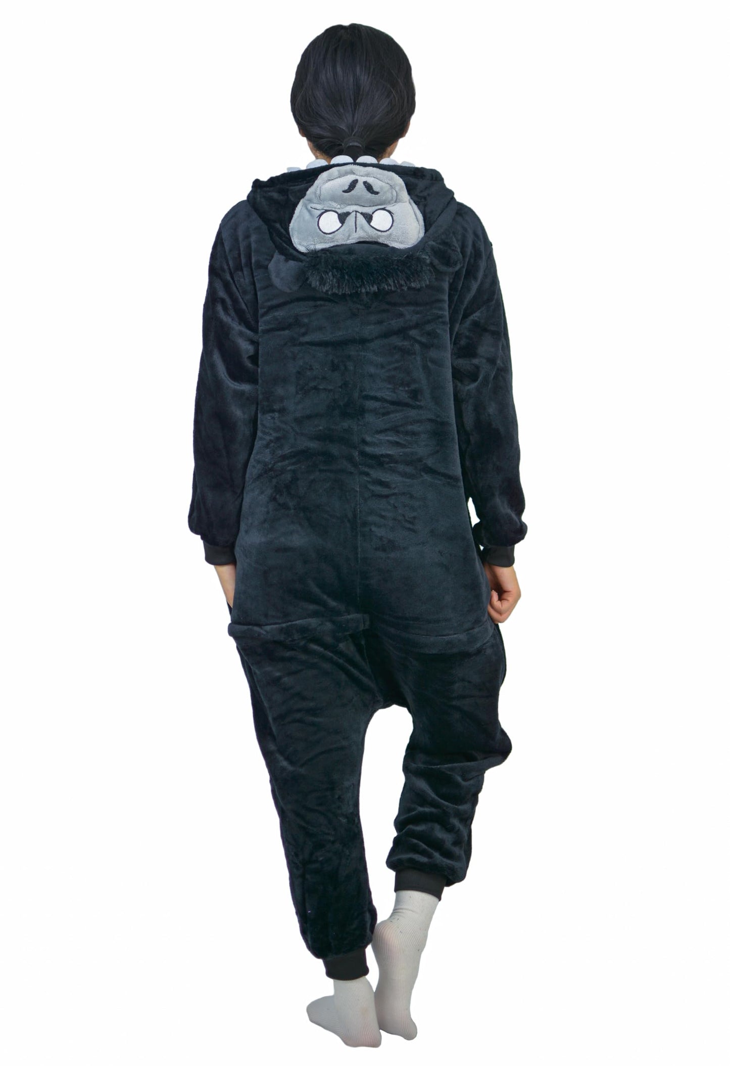 Gorilla Onesie Costume Adult Animal Jumpsuit Pajamas – S