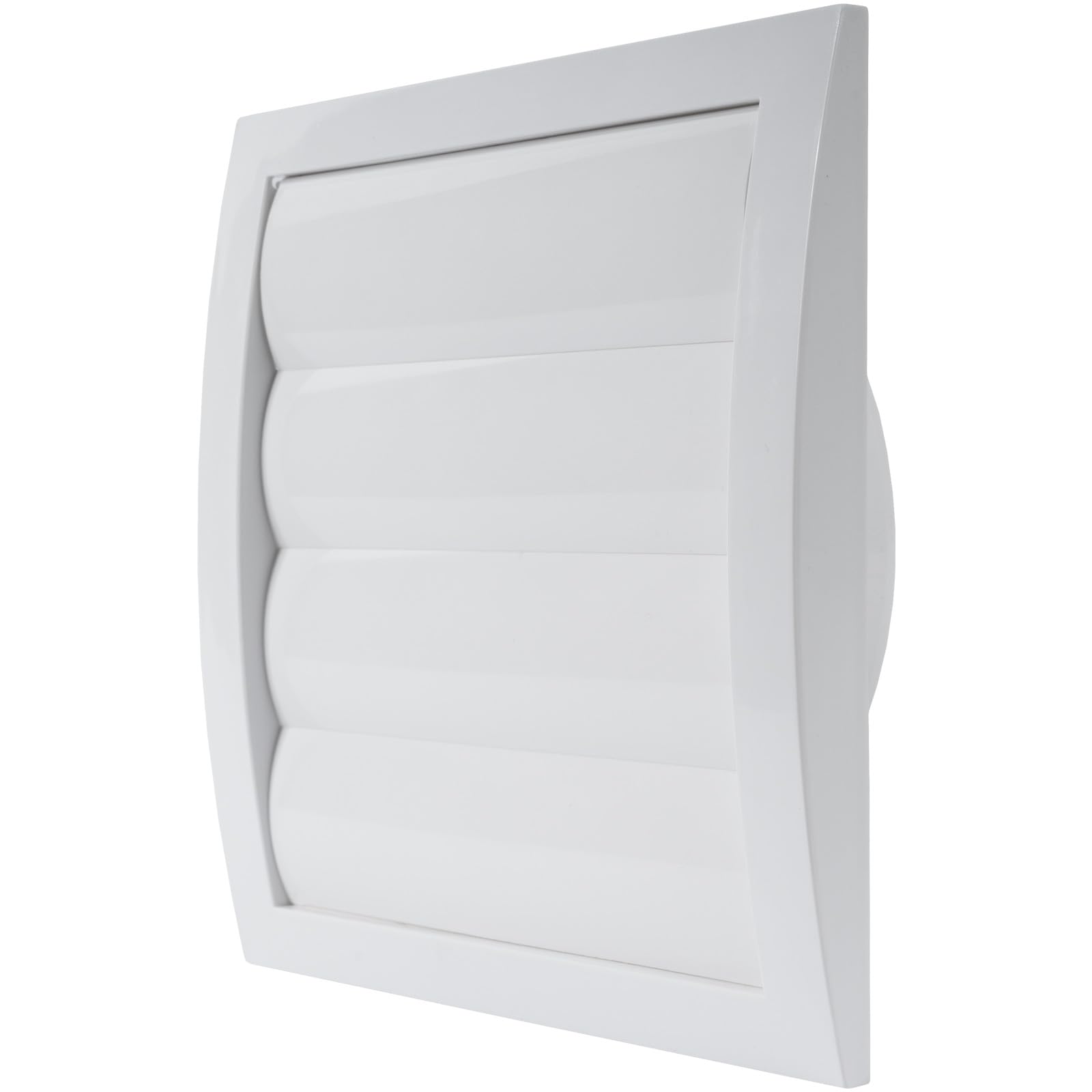15cm White Exhaust Hood Vent with Built-in Screen and Flange, White, Air Vent Cover, HVAC Exhaust Duct Cover, Drain Plug