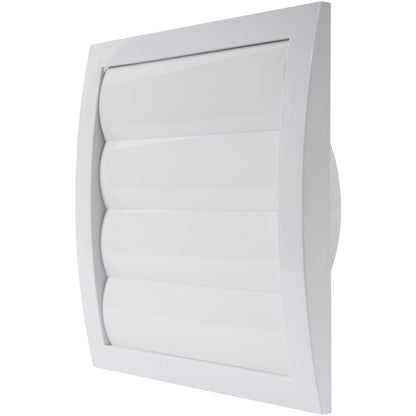 15cm White Exhaust Hood Vent with Built-in Screen and Flange, White, Air Vent Cover, HVAC Exhaust Duct Cover, Drain Plug