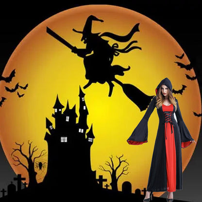 Vintage Witch Dress Halloween Costume Plus Size Renaissance Medieval – A, 5XL