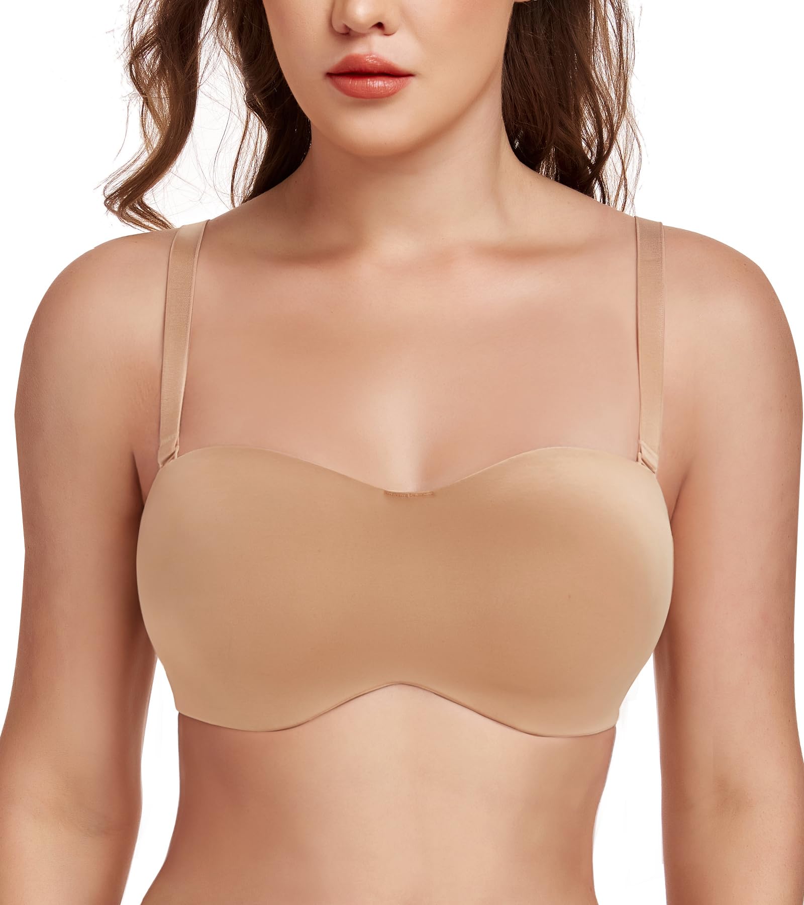 Women's Strapless Underwire Multiway T-Shirt Bra Unpadded Minimizer – Pecan 80C