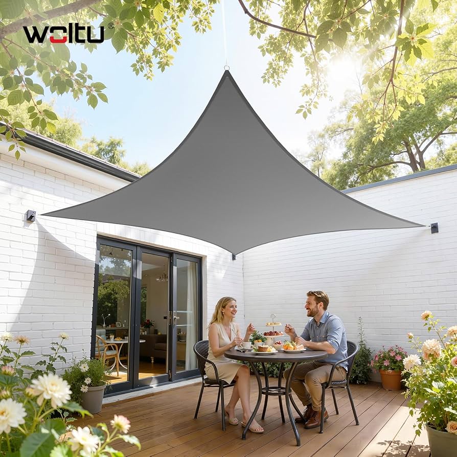 WOLTU GZS1188GR8 Saules Aizsargbura 5 × 5 m – Pelēka
