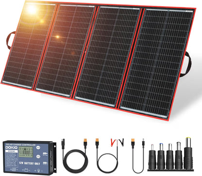 DOKIO 300W 18V Salokāms Saules Paneļu Komplekts (Monokristāliskais) (trūkst kontrolieris)