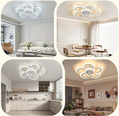 Ceiling Fan with Lighting, LED Ceiling Light Dimmable 3000 K - 6000 K, Ceiling Lamp with Fan, Lamp Living Room with Remote Control 50 W (37 + 13) 3600 lm for Bedroom, Kitchen, Hallway, 62 cm
