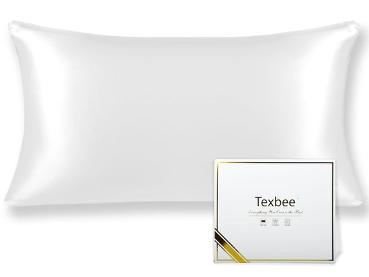 Texbee Silk Pillowcase 40x80cm for Hair and Skin 1PC Both Sides Natural Pillowcase Silk with Hidden Zipper Soft Breathable