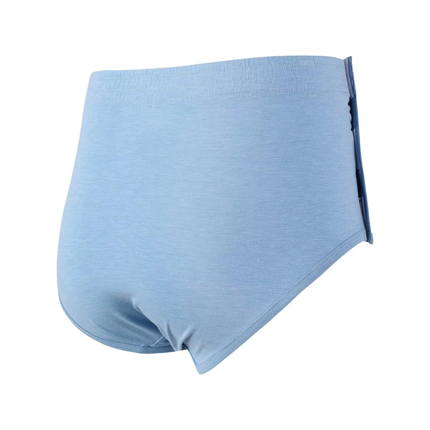 Care Shorts Tear-Away Velcro Fastening Incontinence Trousers for Seniors – Blue L