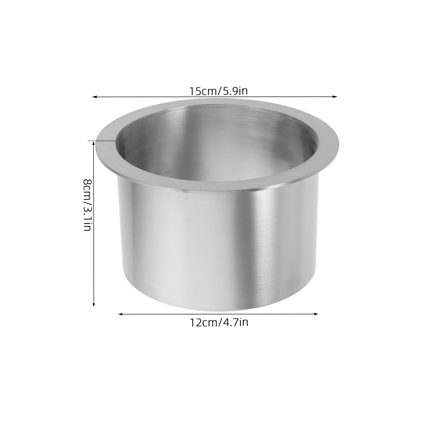 Stainless Steel Recessed Countertop Trash Can Lid Space-Saving Integrated Cover – Silver