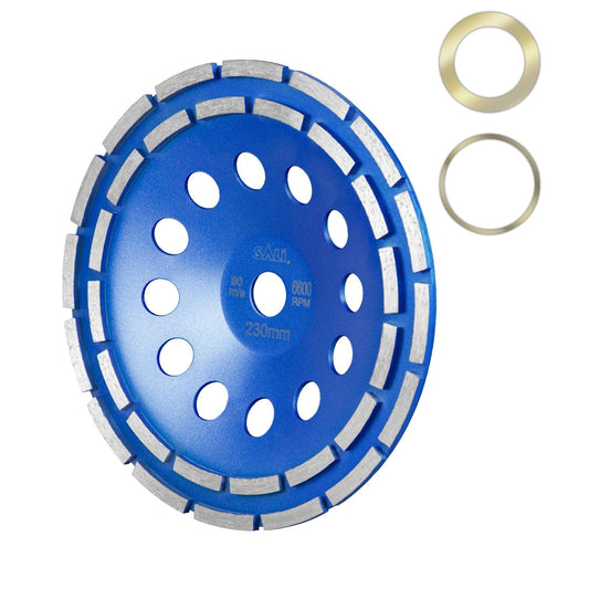 SALI High quality diamond spring, 230 x 22.2 mm, double row grinding disc, diamond plate, universal for concrete, natural