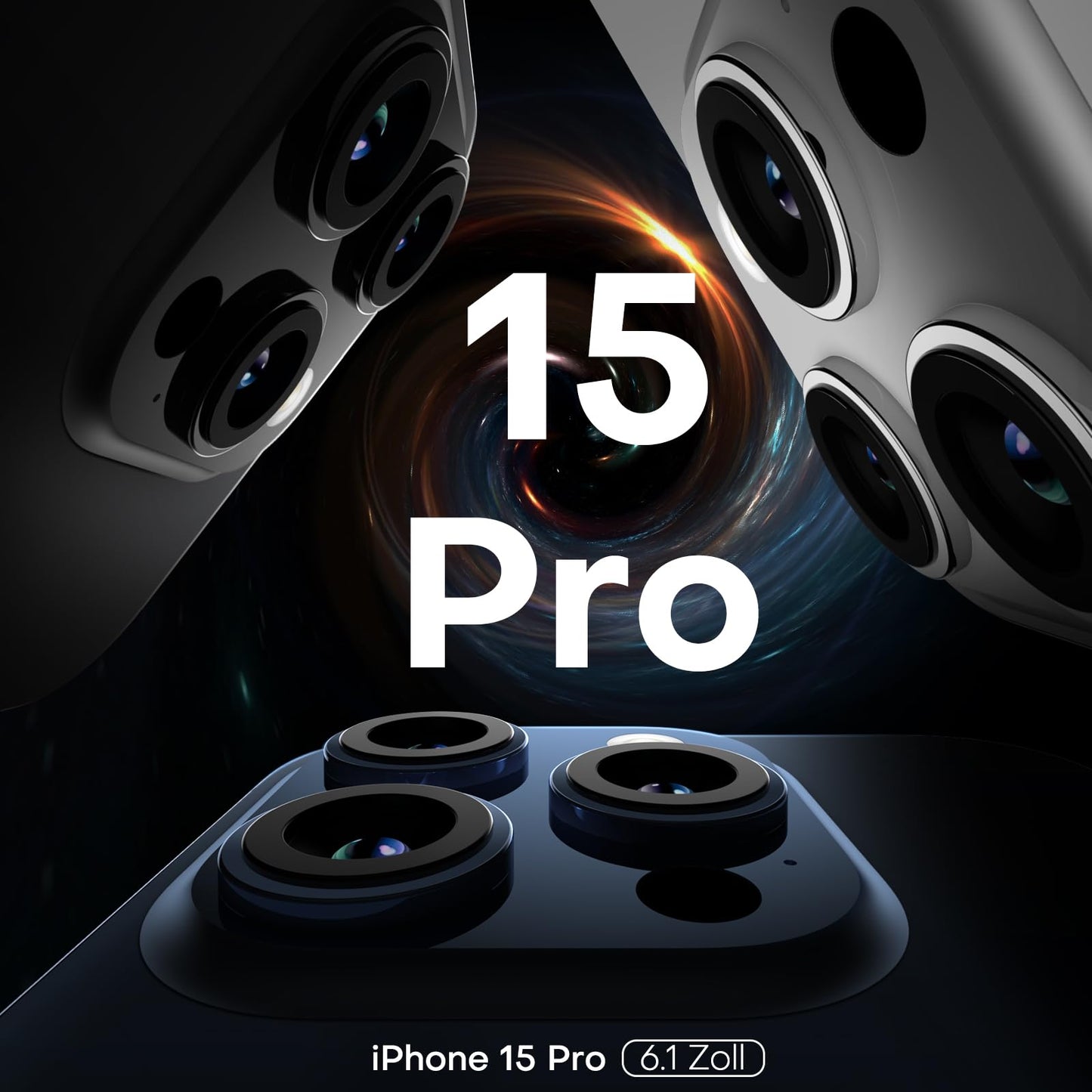 TAURI 3 in 1 Kit Magnetica Cover for iPhone 15 Pro [Compatibile with MagSafe] with 2 Pellicola in Vetro Temperato, Custodia