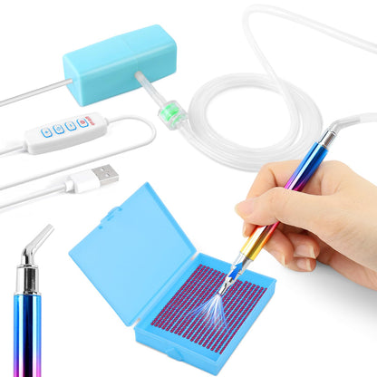 testyu E-Painter Diamond Painting Pen, Electric Diamond Painting Pen Vacuum Diamond Painting Pen Kits with Storage Tray, 3
