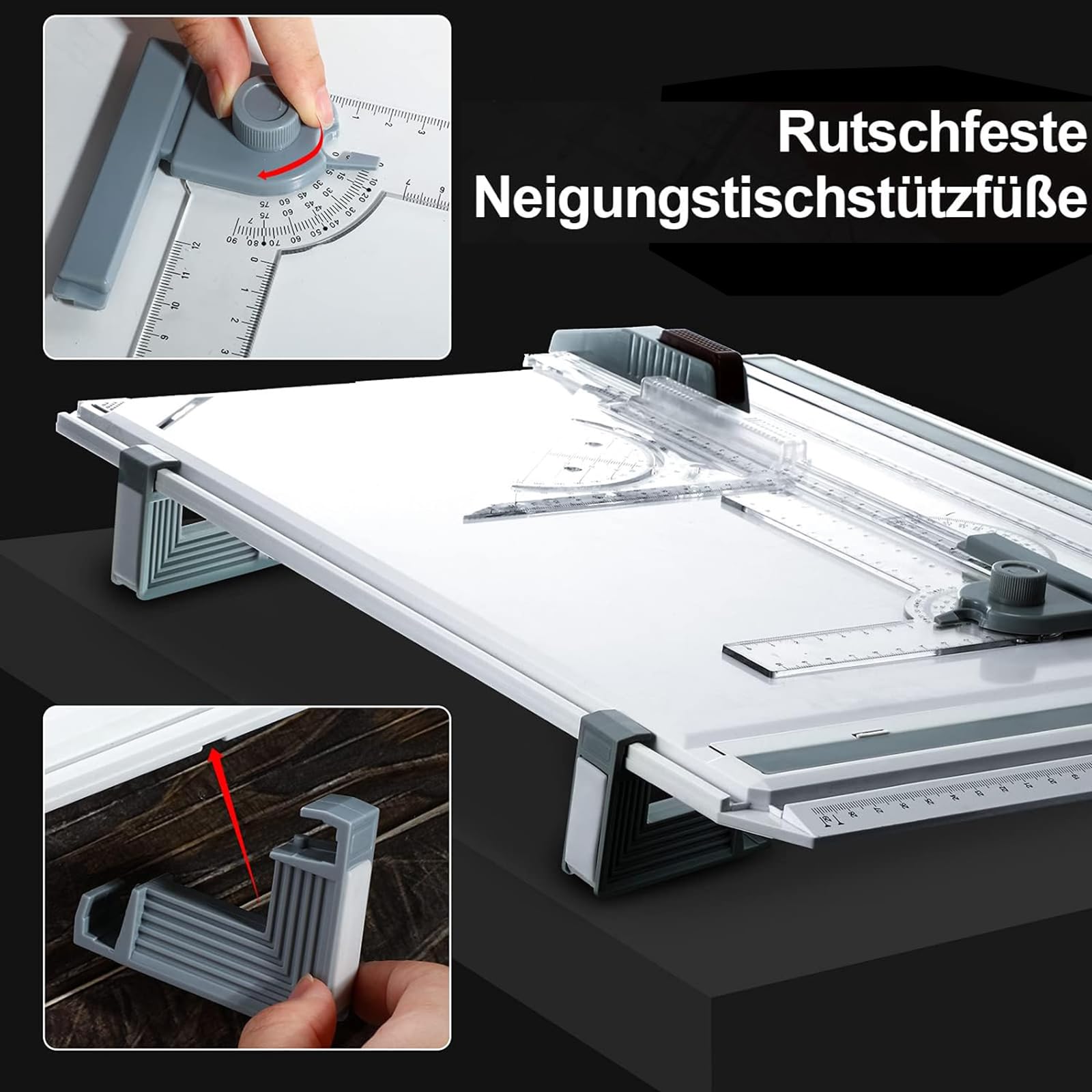 A3 Geo Drawing Board Parallel Rail Adjustable Angle Quick-Drawing Triangle Professional – A3