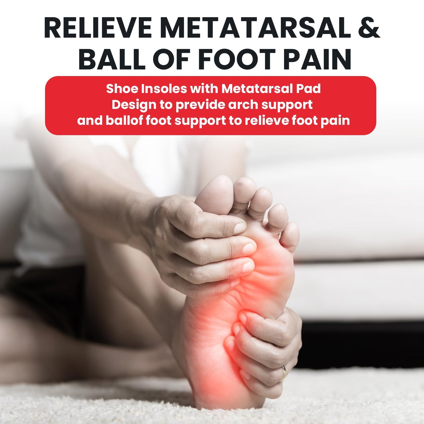 Metatarsalgia Insoles Arch Support Forefoot Pain Relief – Universal