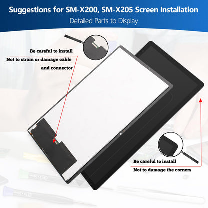 LCD Display Assembly Replacement for Samsung Galaxy Tab A8 10.5in SM-X200 (Incl. Tools) – Black
