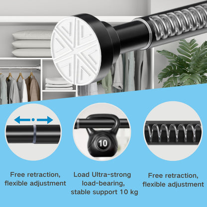 Extendable Shower Curtain Pole No Drill – Silver 73-145cm
