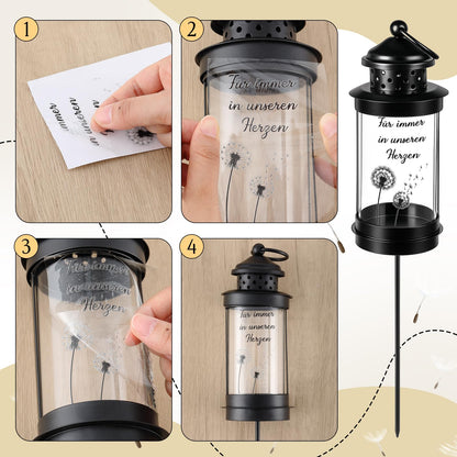Grave Lantern Weatherproof with Ground Spike Memorial Stick Lantern 41.2cm – 41.2cm