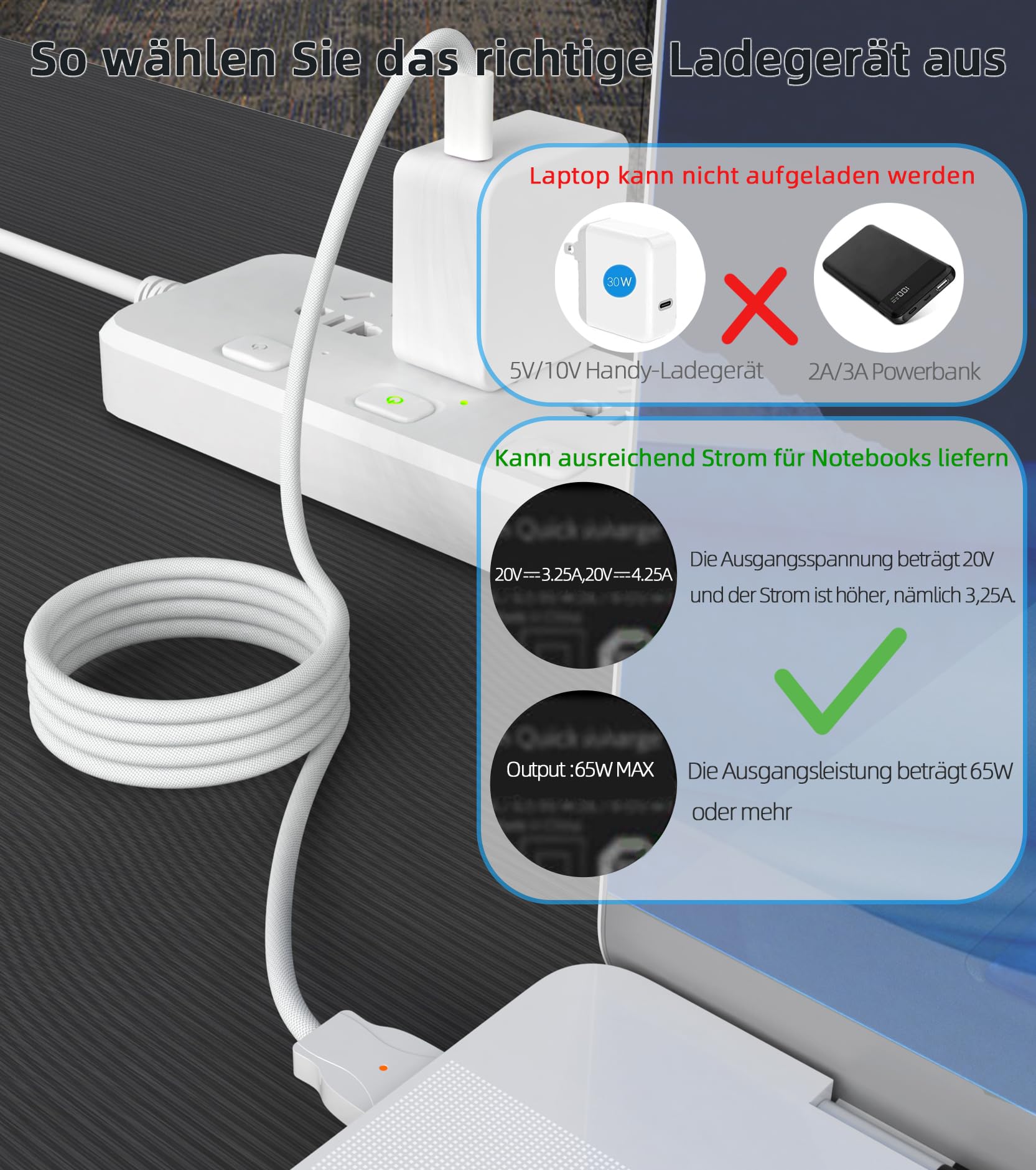 Aioum 85W Magnetic USB-C Charging Cable Nylon Braided for MacBook Air/Pro 2012-2017 – Black