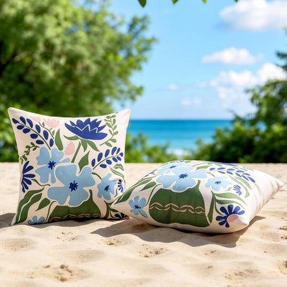 Outdoor Cushion Cover Waterproof Linen Hidden Zipper, Set of 2 – 40x40cm