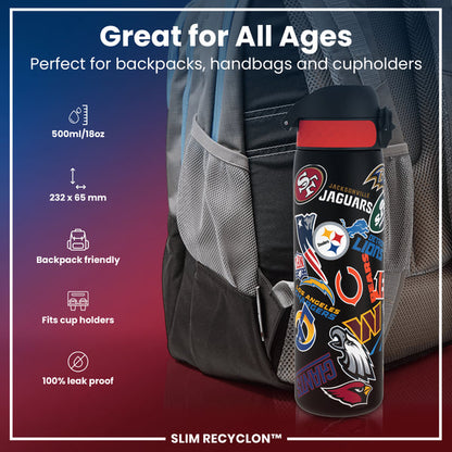 NFL neizplūstoša ūdens pudele ar logo, 600ml