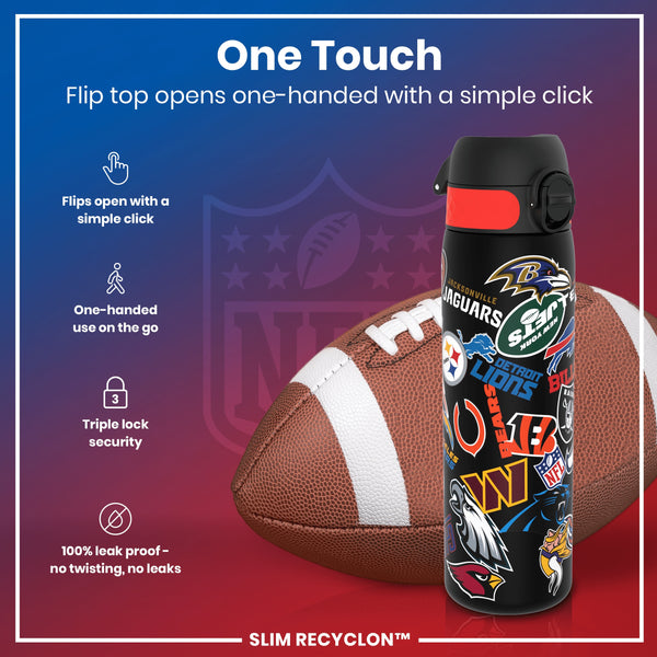 NFL neizplūstoša ūdens pudele ar logo, 600ml