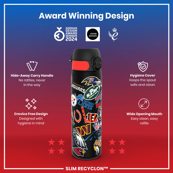 NFL neizplūstoša ūdens pudele ar logo, 600ml