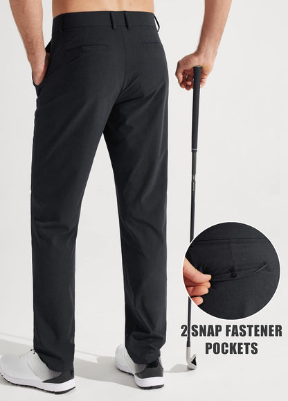 Libin Men's Slim Fit Stretch Work Dress Pants Quick Dry Lightweight – Black 30/32