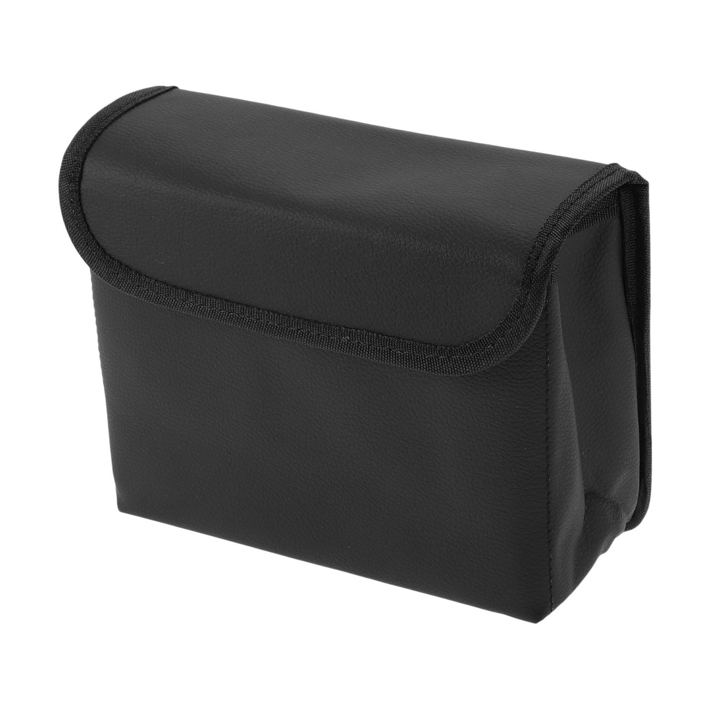 Foldable Car Trash Bin Portable Leather Car Litter Bin 7.5x2.8x5.5in – Black