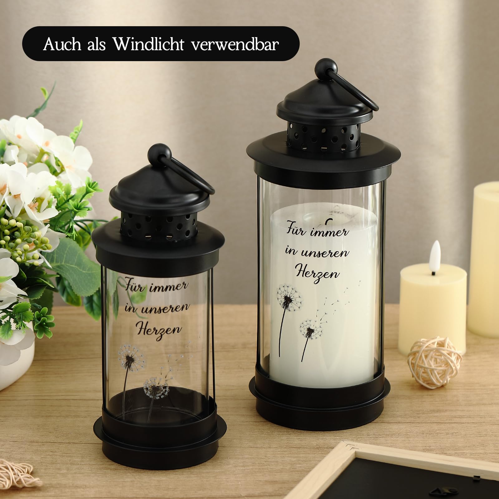 Grave Lantern Weatherproof with Ground Spike Memorial Stick Lantern 41.2cm – 41.2cm