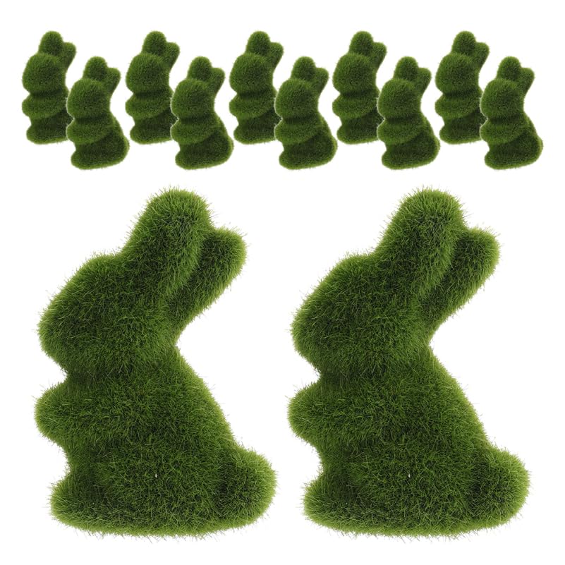 Mini Flocked Easter Bunnies Set 12 pcs 8cm Furry Table & Basket Ornaments – Assorted