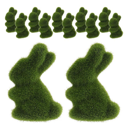Mini Flocked Easter Bunnies Set 12 pcs 8cm Furry Table & Basket Ornaments – Assorted
