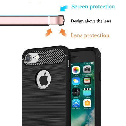 iPhone 7/8 (4.7in) Impact Protection TPU Case Carbon Fibre Effect – Black