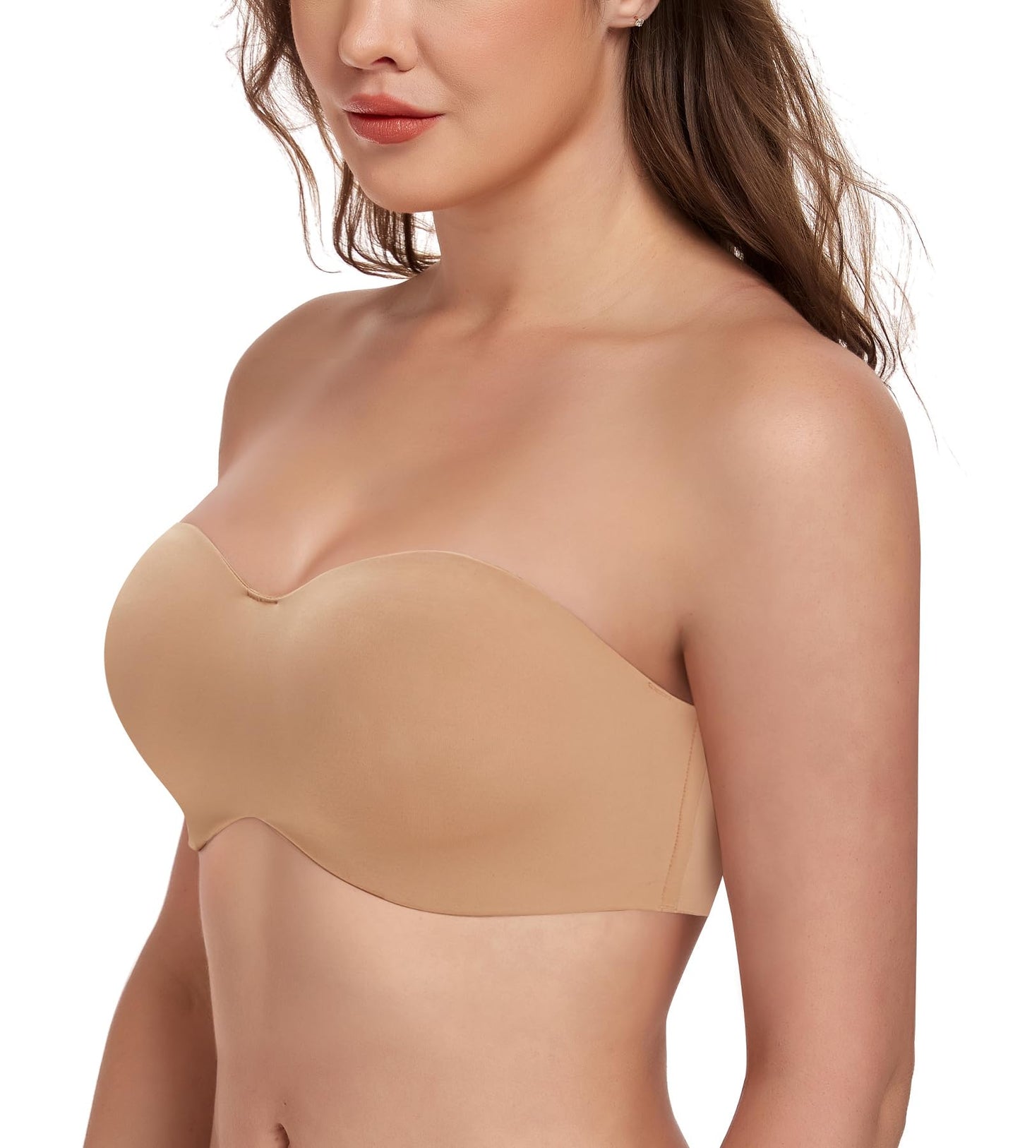 Women's Strapless Underwire Multiway T-Shirt Bra Unpadded Minimizer – Pecan 80C