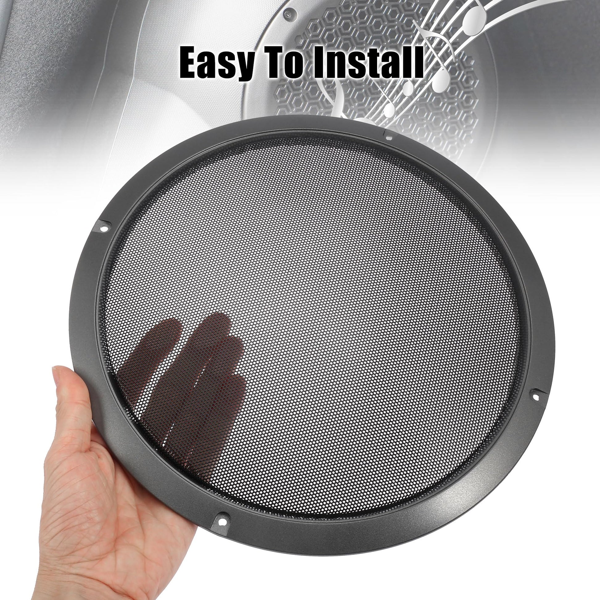 Audio Speaker Grille 10-inch Titanium 285×13mm Replacement Car Speaker Cover – Titanium