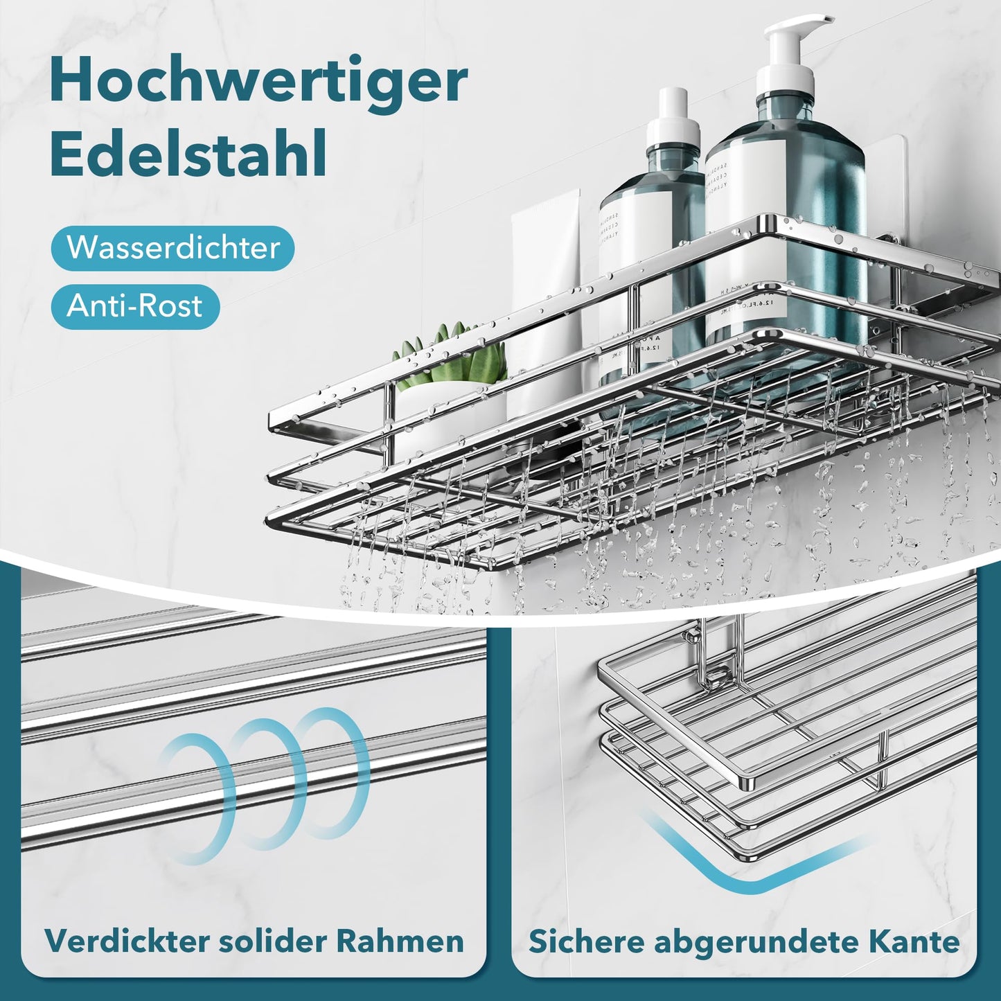 Shower shelf without drilling 2 pieces shower shelf shower basket bathroom organizer bathroom shelf bathroom shelf shampoo