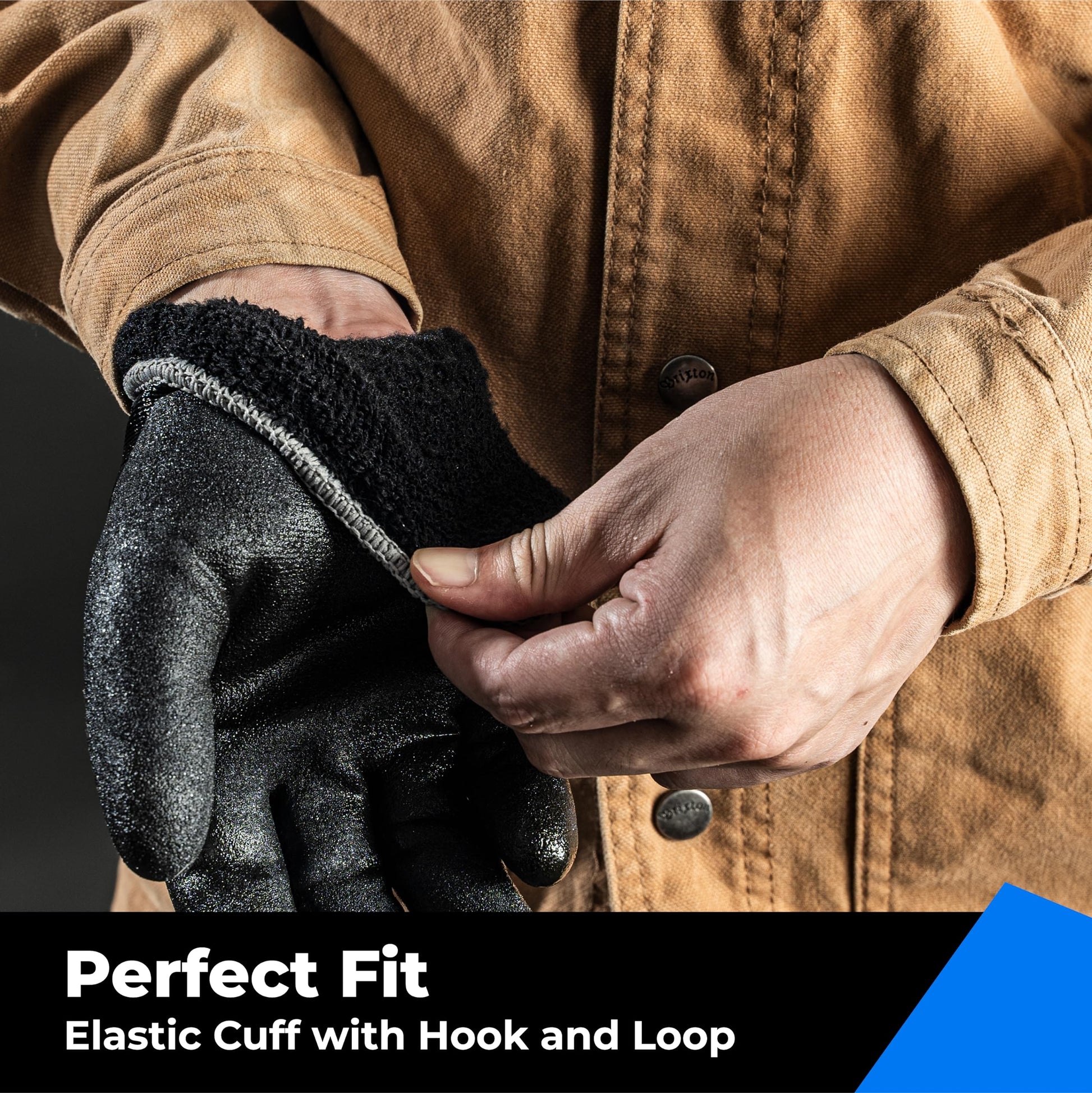 Waterproof Nitrile Work Gloves Double Coated Oil-Resistant Grip – Black M