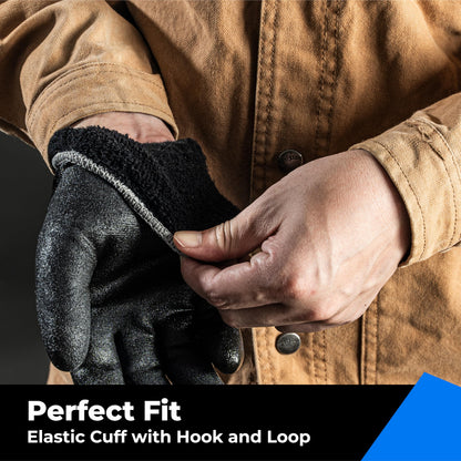 Waterproof Nitrile Work Gloves Double Coated Oil-Resistant Grip – Black M