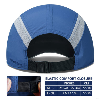 Women’s UPF50+ Baseball Cap Quick-Dry Reflective Ponytail – Blue M/L