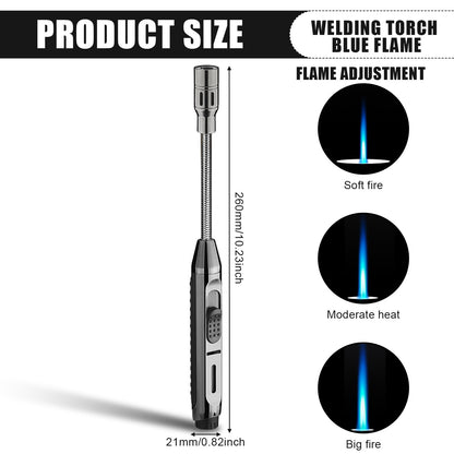 Refillable Flexible Neck Butane Lighter 360° Windproof Jet Flame - No Gas