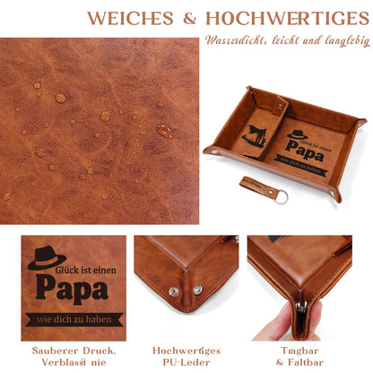 PU Leather Valet Tray Catchall Gift for Dad Stepdad – Brown