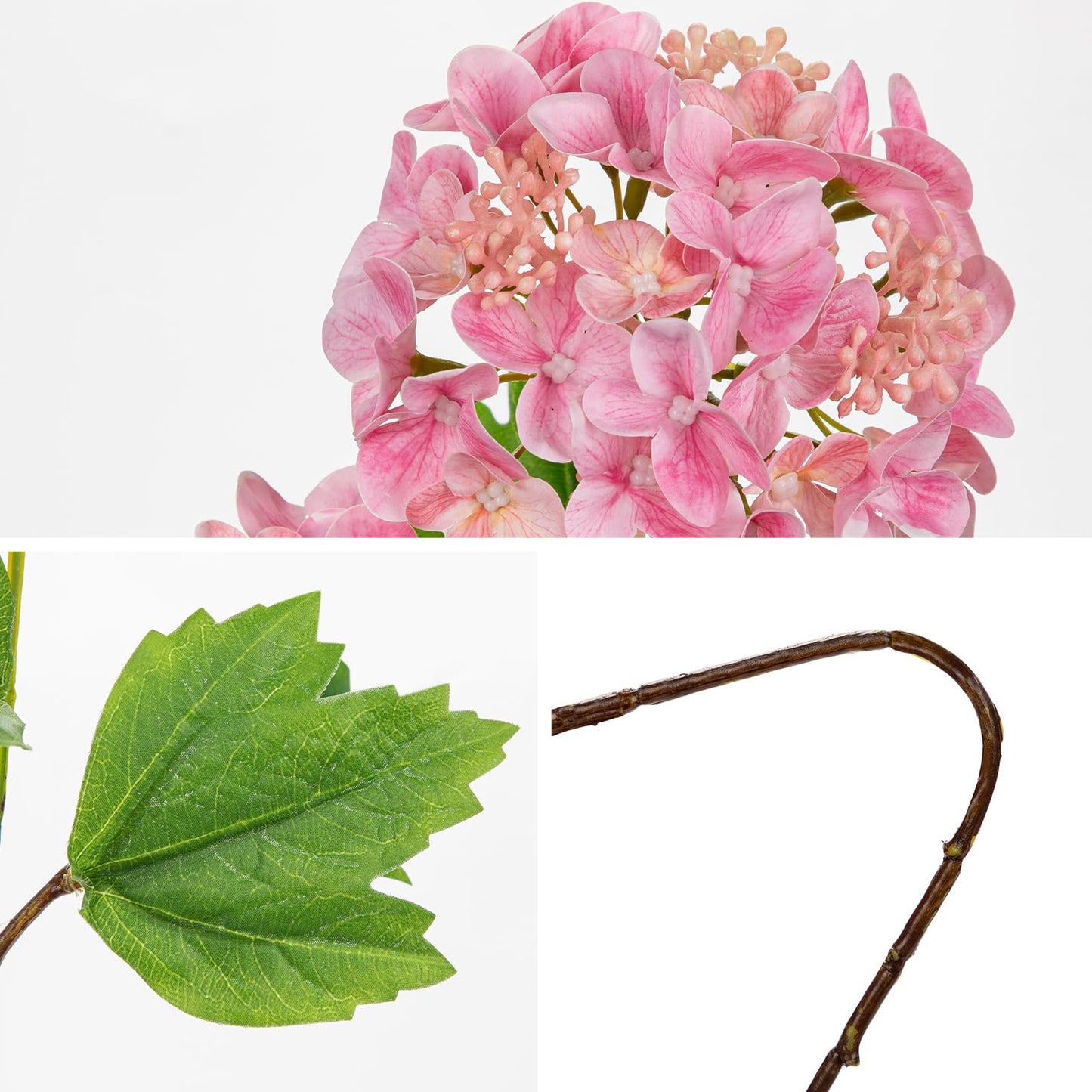 5-Piece Artificial Hydrangea Flower Set – Pink 50cm