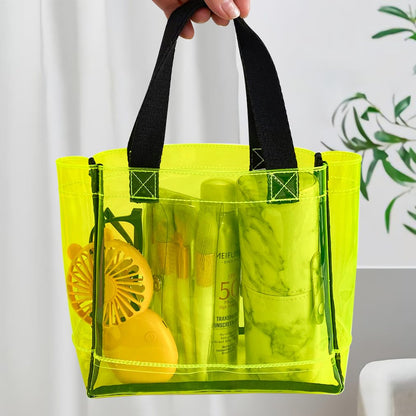 Transparent PVC Stadium Beach Bag Waterproof TSA Approved – Yellow 21x20x8cm