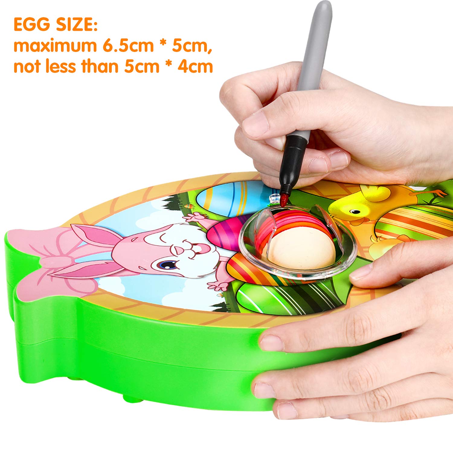 Gifort Easter Egg Decoration Set, Easter Egg Decorating Machine with Spinner, Easter Egg Decorator Kit, Including 8 Colorful
