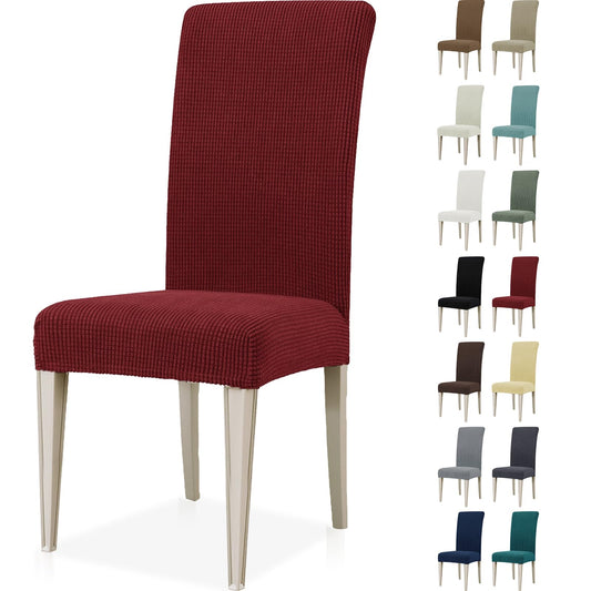 4-Piece Stretch Chair Covers Universal Cat-Scratch Resistant Chair Slipcovers – Burgundy